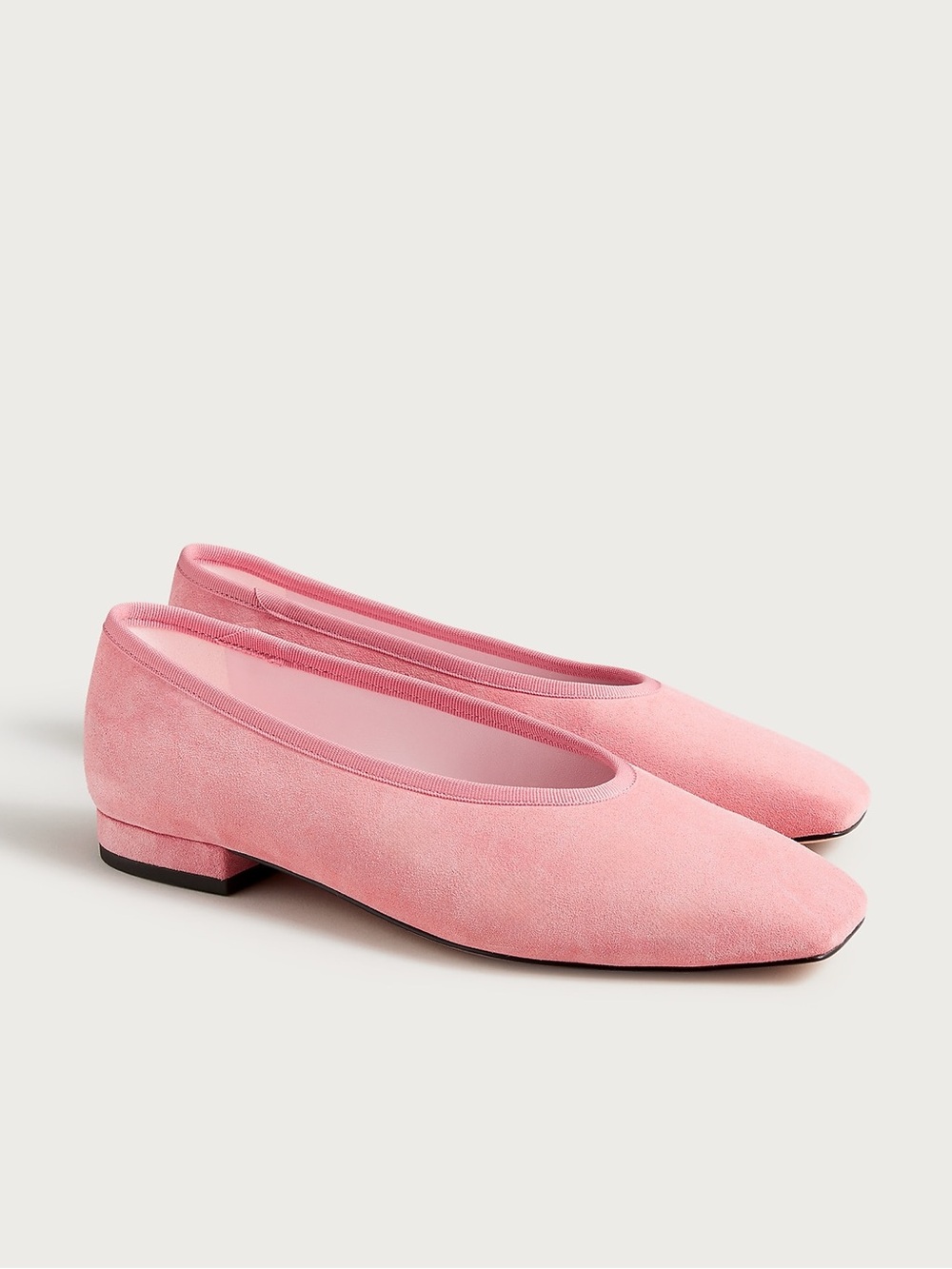J.Crew Size 7.5 Sophie Ballet Flats in Luxe Suede Rosette Pink